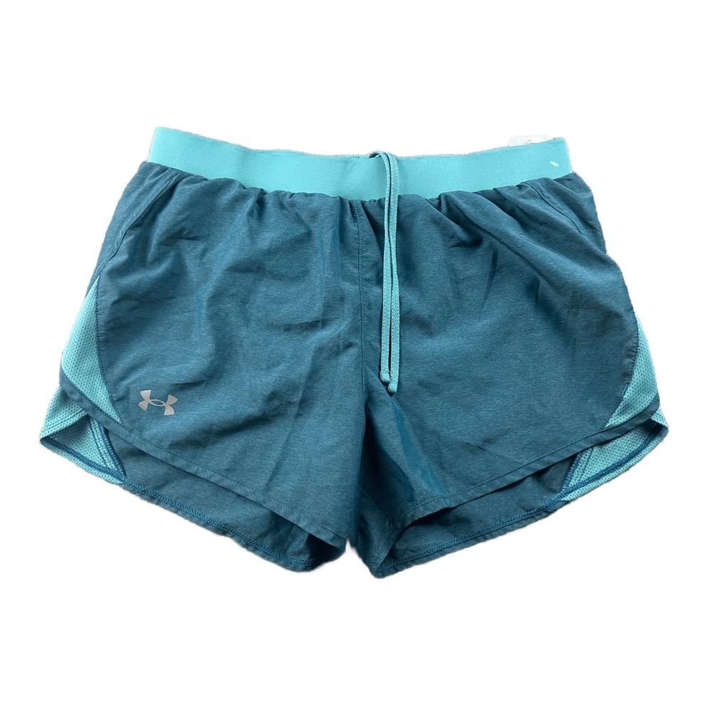 Under Armour Shorts Women M Blue Fly-By 2.0 Loose Lined Running Gym Training